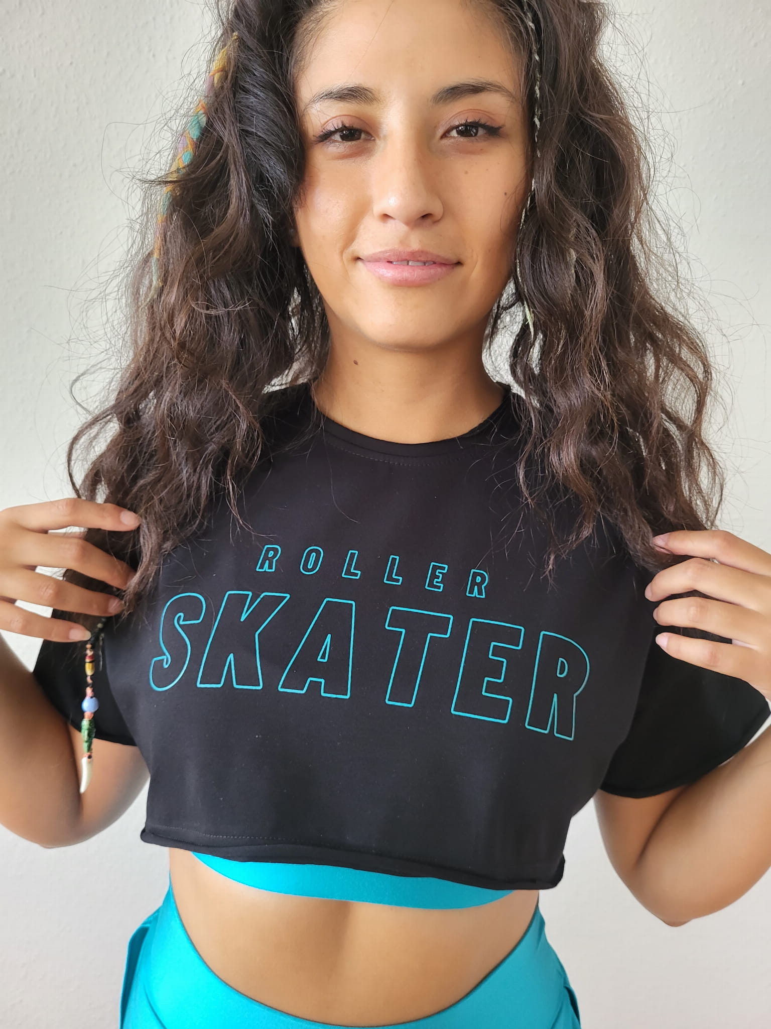 Crop Top ROLLER SKATER Czarny/Morze