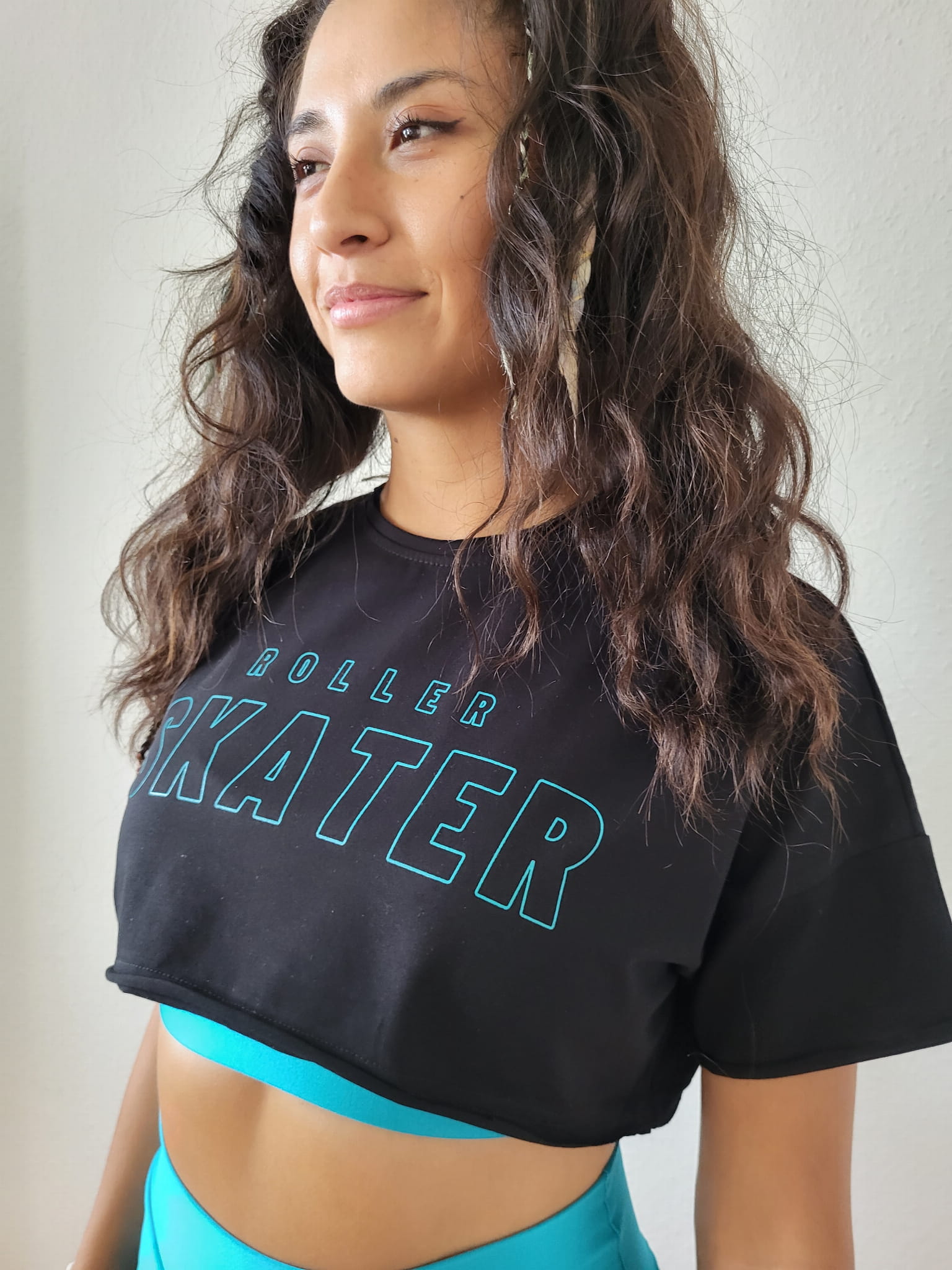 Crop Top ROLLER SKATER Czarny/Morze