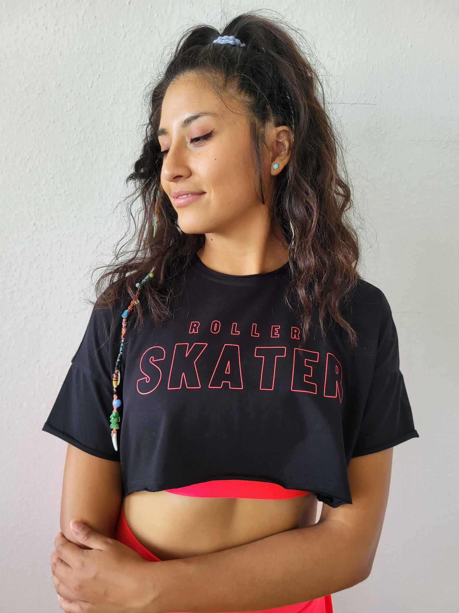 Crop Top ROLLER SKATER Czarny/Arbuz